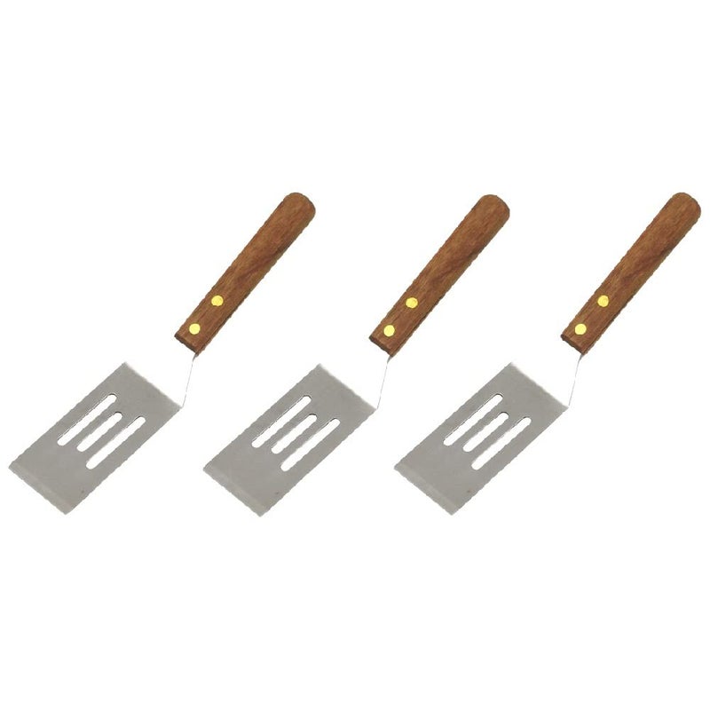 Chef Craft Stainless Steel 8-Inch Long Mini Slotted Blade Turner (3-Pack) - Image 1